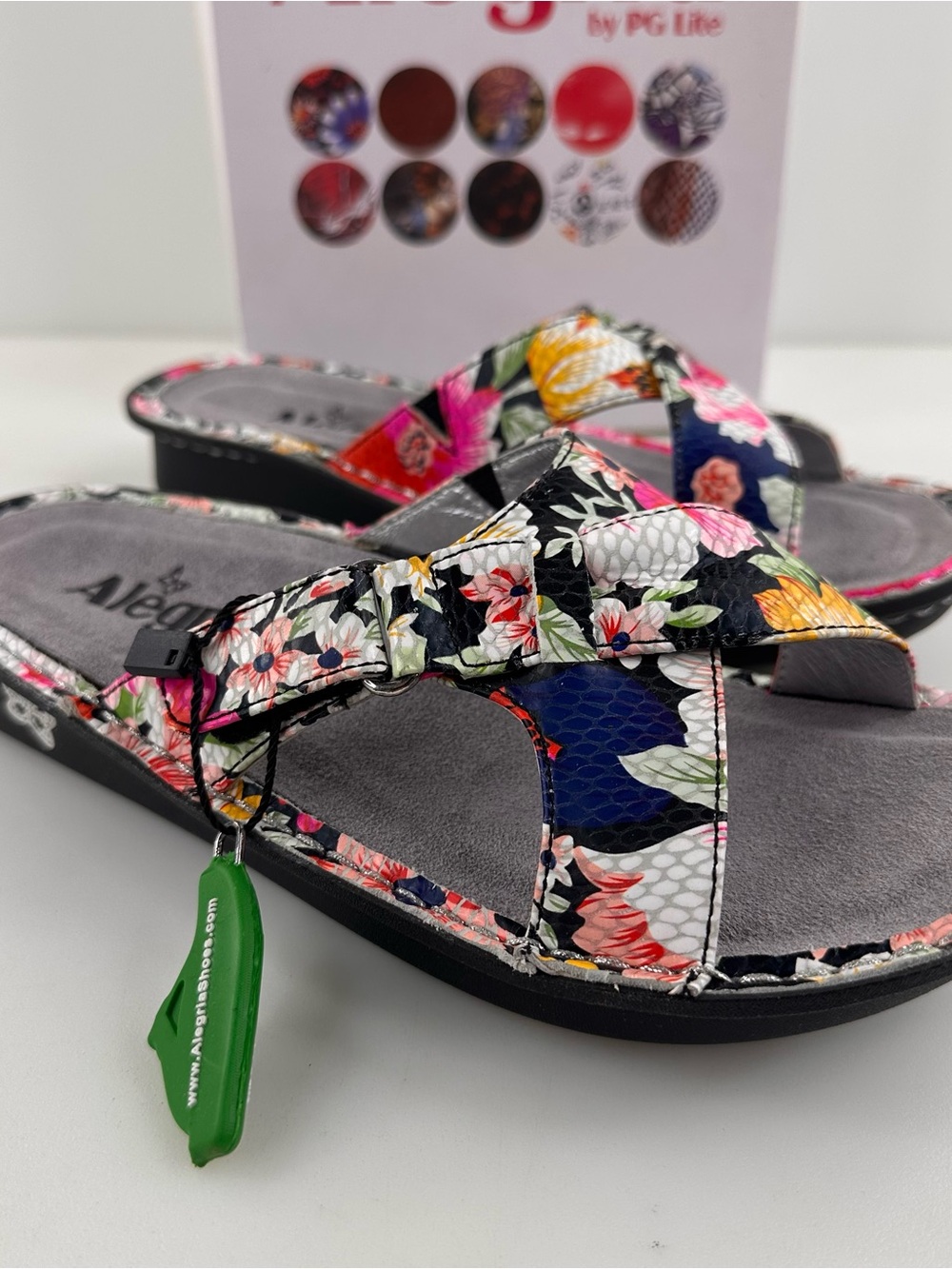 Alegria Vio-725 Sandals Floral Leather Sz 36 Women’s 6 6.5 Pink Violette - Picture 2 of 7